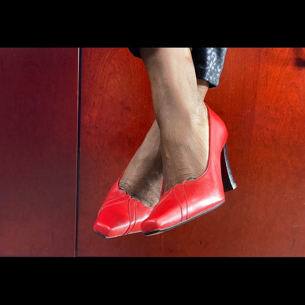 Ivan Troy Ami Red Italian Leather Women Pump - Picture 5 of 7